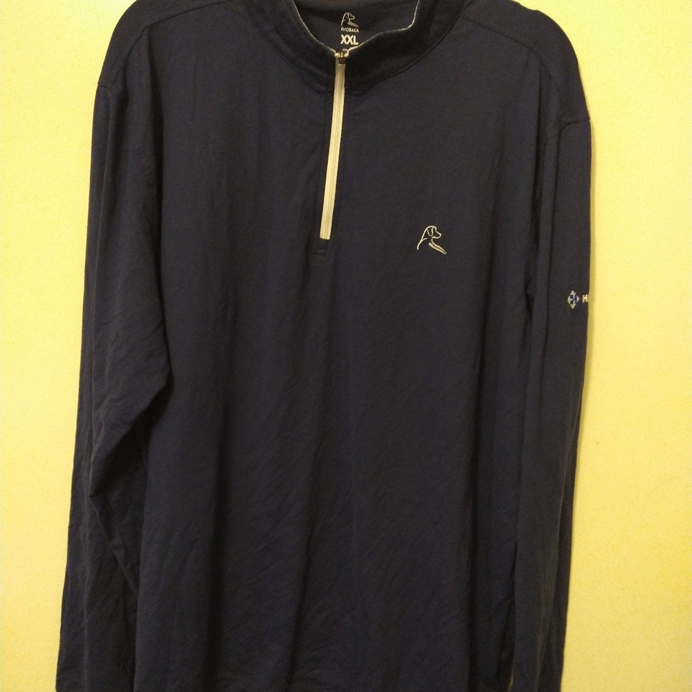 Rhoback Blue Quarter Zip Performance Pullover Men's sz XXL Haskell Logo. - Picture 4 of 8